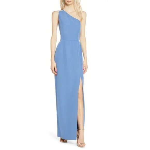 WAYF The Lenore One Shoulder Column Evening Dress - Picture 1 of 11